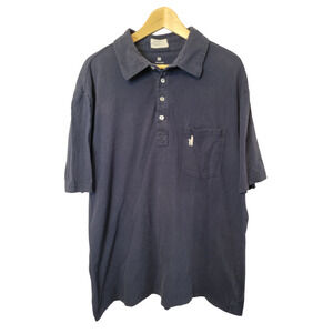 Johnnie-O Black Cotton Short Sleeve Minimalist Men's Golf Polo Shirt Size XL